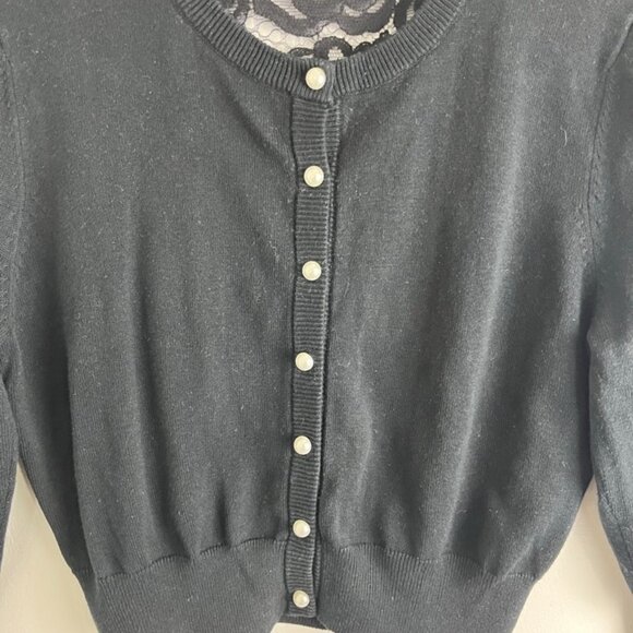 Karl Lagerfeld Black Lace Dressy Cardigan - Picture 2 of 8